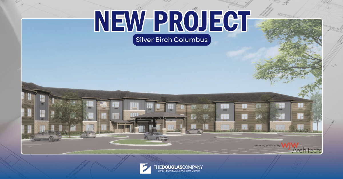 Rendering of Silver Birch Columbus, provided by WJW architects, a new affordable assisted living community being developed by Industry-leading commercial general contractor The Douglas Company